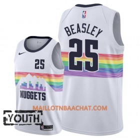 Maillot NBA Denver Nuggets Malik Beasley 25 2018-19 Nike City Edition Blanc Swingman - Enfant